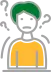 icon image of person asking questions